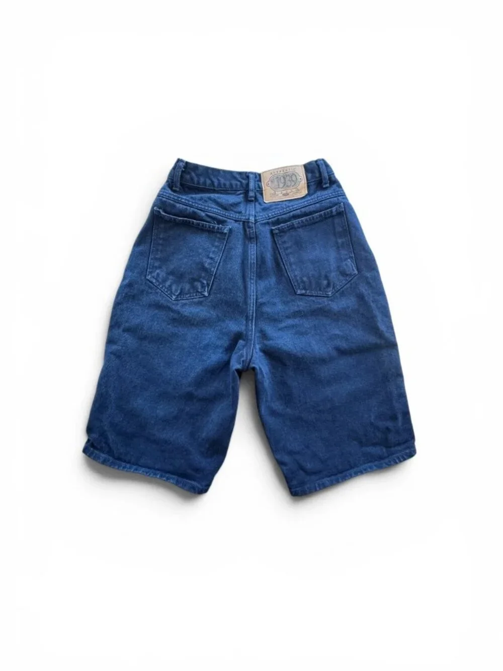 Vintage 90s Authentic 1939 High Waisted Denim Long Shorts Blue 5/6